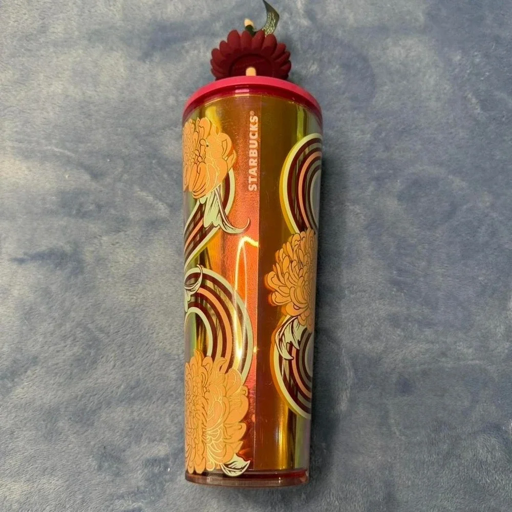 2024 starbucks holiday flower straw cold cup‎ tumbler